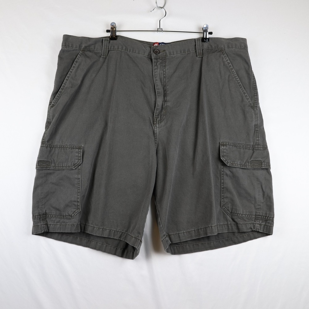 Chaps Cargo Shorts Mens 44 Gray Cotton Casual Pockets Outdoor Utility 71320